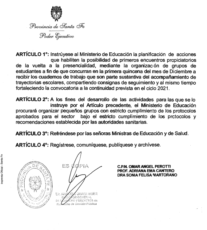 Regreso a las clases presenciales en diciembre
