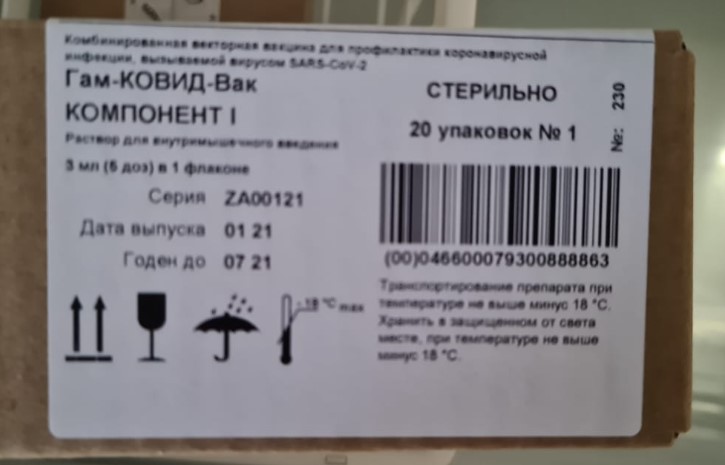 Llegaron 400 dosis de la Sputnik V al Gámen
