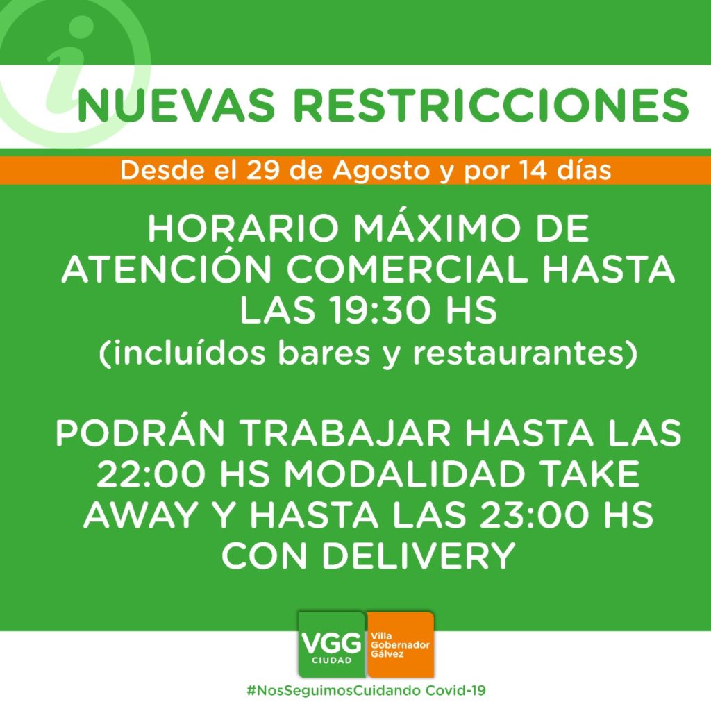 Perotti anunció cierre de todas las actividades a las 19.30 hs