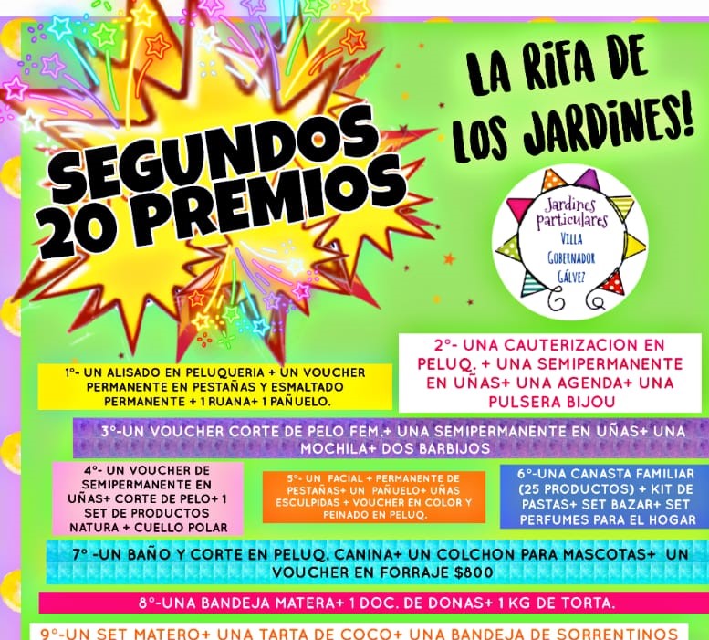 Los jardines de Infantes realizan rifa para subsistir