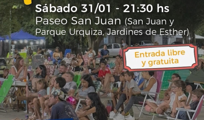 Cine a la reposera llega este sábado a Jardines de Esther