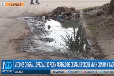 Reclamo por una "laguna crónica" en Gral. López y San Juan