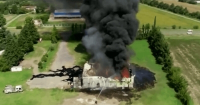 Gran incendio en la localidad de Alvear