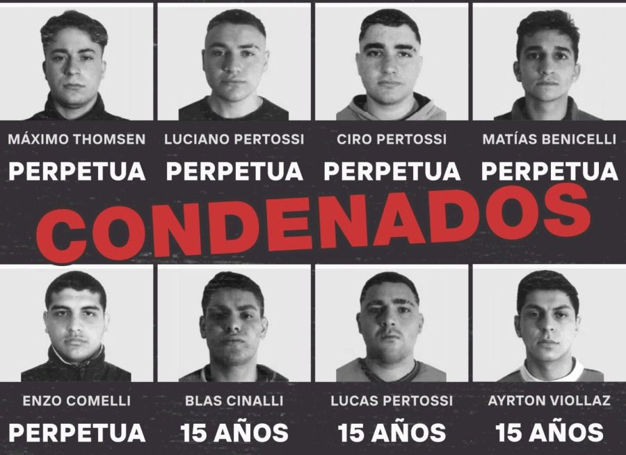 Perpetua para 5 de los rugbiers y 15 años para los 3 rugbiers restantes