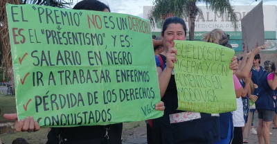 Docentes y asistentes se autoconvocaron en V.G.Gálvez para visibilizar la situación de la educación pública