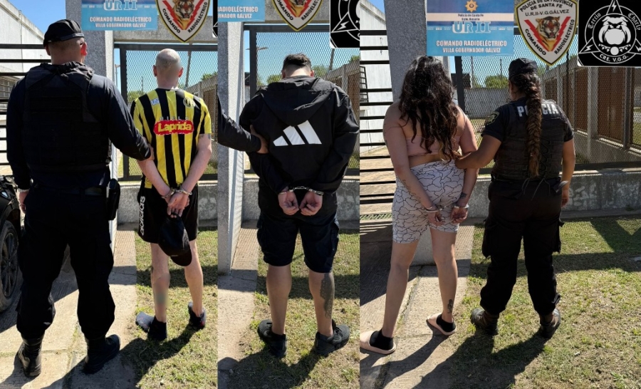 Villa Gobernador Gálvez: tres personas detenidas por tráfico de drogas y secuestro de material balístico