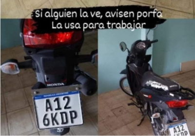 Piden ayuda para recuperar moto robada a Bombero