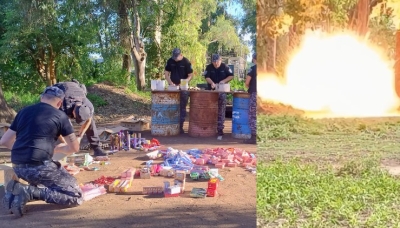 Pueblo Esther: Destruyen material pirotécnico secuestrado en las fiestas de fin de año