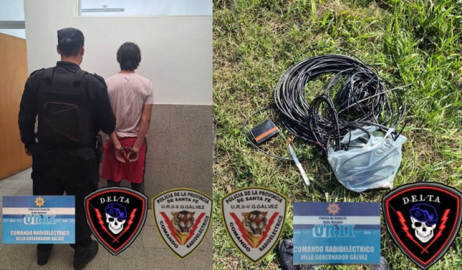 Detienen a un joven mientras robaba cables en Villa Gobernador Gálvez