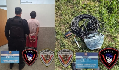 Detienen a un joven mientras robaba cables en Villa Gobernador Gálvez