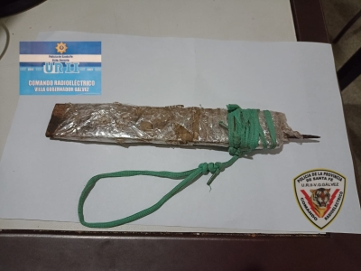 Aprehendido con arma blanca casera