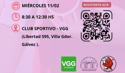 Jornada solidaria de donación de sangre en Villa Gobernador Gálvez